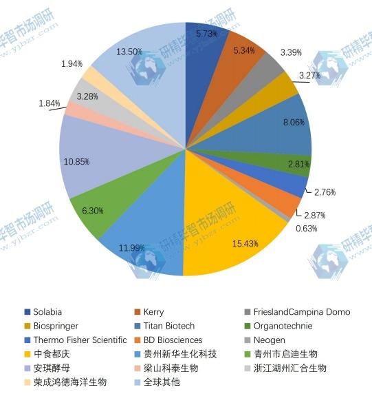 2017年全球与中国主流生产商产量市场份额对比