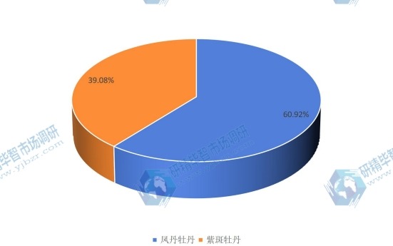 中国2016年不同种类油用牡丹产量市场份额