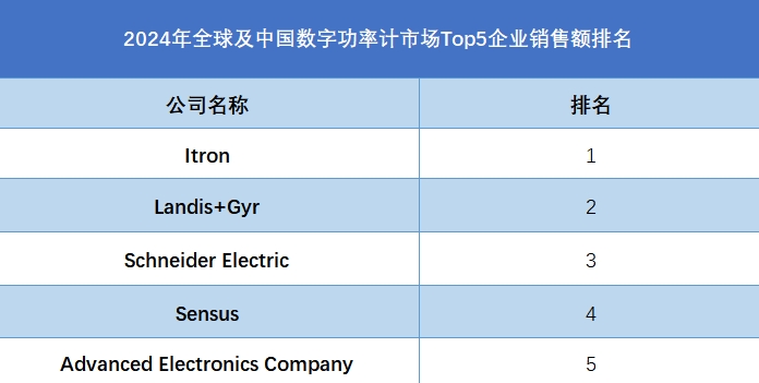 2024年全球及中国数字功率计市场Top5企业销售额排名